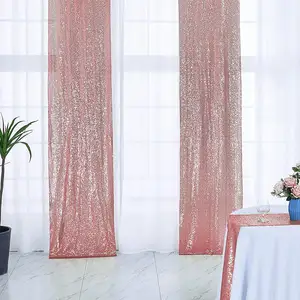 Tenda per fondale con paillettes 10 ftx10ft sfondo per matrimonio con Glitter in oro rosa sfondo con paillettes per tende di sequenza di sfondo