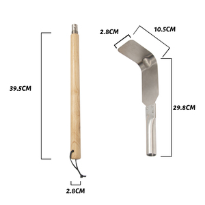 Gạch Lò Nướng Bánh Pizza Dài Rake Có Thể Tháo Rời <span class=keywords><strong>Scraper</strong></span> Ash Gỗ Công Cụ Làm Sạch Pizza Công Cụ Bằng Gỗ Nhôm Tách Rời Pizza Peel - Product Image 3