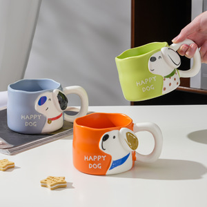 Caneca de Cerâmica com Design de Cachorrinho Fofo 301-400ml, Grande Capacidade, Caneca de Café para Casais com Design Adorável para Aniversários e Festas - Product Image 5