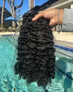 Venta al por mayor sin procesar crudo indio camboyano birmano vietnamita extensiones de cabello Natural ondulado indio ondulado rizado suelto rizado - Product Image 1