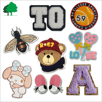 Lettres en chenille brodées sur mesure, patchs OEM pour uniformes, chapeaux, sacs