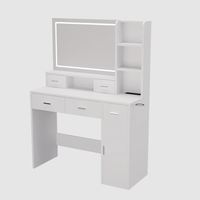 Table de toilette intelligente de conception nouvelle avec tiroirs et armoire de rangement, coiffeuse avec coussin de maquillage pour la chambre à coucher