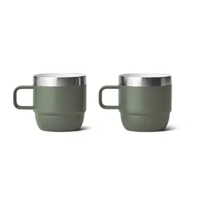 2024 desain baru 4oz 6oz Mug tumpuk kopi mini terisolasi vakum baja tahan karat cangkir kopi lapisan keramik dengan pegangan