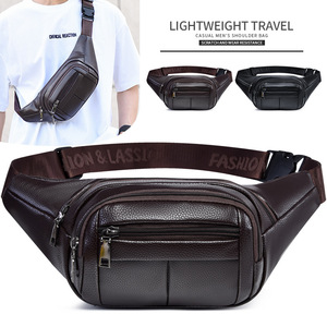 Men's Chest Bag PU Waterproof Lightweight Travel Casual Shoulder Bag For Outdoor Commuter Use - Product Image 3