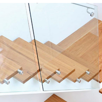 Boulons de fixation modernes en acier inoxydable pour balustrades en verre d'extérieur de villa, escalier et balcon