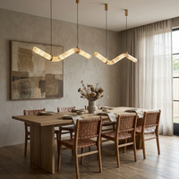 Lustre moderne simple en marbre, design créatif, lampe suspendue de luxe, hauteur réglable, luminaire suspendu en albâtre pour salon