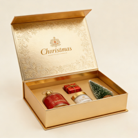 Boîte cadeau magnétique de Noël GOTOP avec impression et gaufrage festifs, structure robuste pour les cadeaux et l'emballage décoratif des fêtes