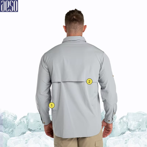 Camicia Nordica con Perline ad Asciugatura Rapida per Uomo, Taglia Grande, Traspirante, Protezione Solare, Maniche Lunghe, per Pesca e Casual - Product Image 2