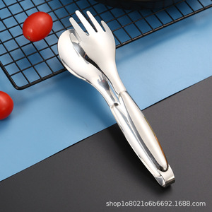 Pinces alimentaires en acier inoxydable, semi-circulaires et circulaires, multi-usages pour la cuisson, le barbecue et les steaks - Product Image 5