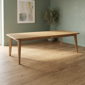 Table à manger rectangulaire moderne, écologique, durable, en bois massif, imperméable, pour la salle à manger - Product Image 2