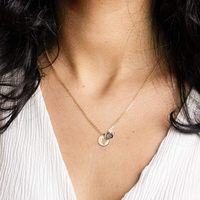Kalung piringan ibu personalisasi baja tahan karat perhiasan cinta tag Hati awal kalung cakram MAMA koin kustom cantik untuk wanita