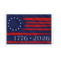 Drapeau sportif extérieur personnalisé en polyester 3x5 pieds, 250e anniversaire de l'Amérique, vente en gros, USA 250 America