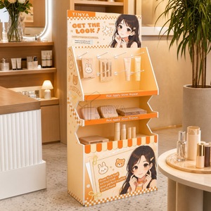 Présentoir de sol personnalisé en PVC avec crochets, logo sur mesure, pour cosmétiques, soins de la peau, visage, yeux, lèvres, chargeurs, adaptateurs, câbles, présentoir de magasin - Product Image 1