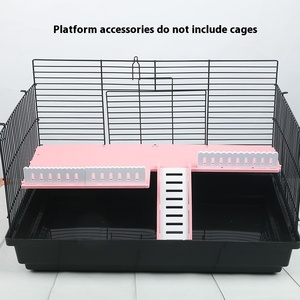 Il legno con motivo solido da 47 pezzi fornisce accessori di base per la modifica della gabbia per il criceto a doppio strato Villa per animali domestici mobili - Product Image 5