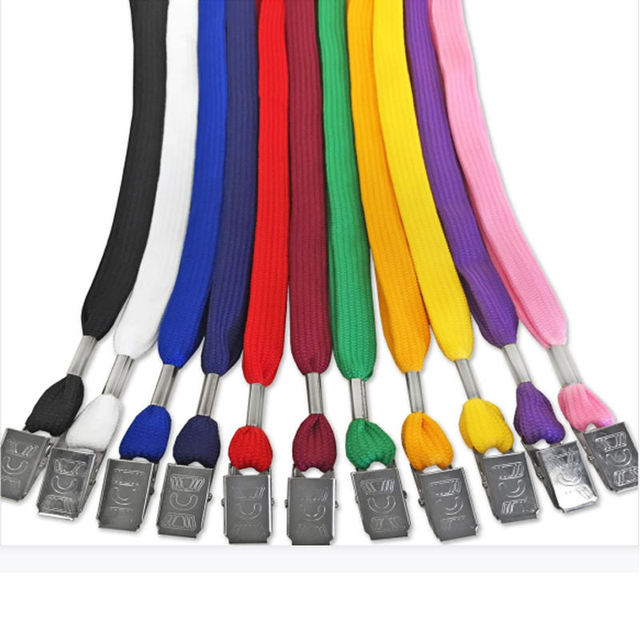 Factory Wholesale Pure-colored Lanyards, with Metal Mesh Lanyard Tags Featuring a Bulldog Pattern