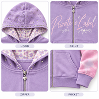 Hoodie personnalisé pour femme en molleton tricoté, coupe courte, zippé, avec bordure en fausse fourrure, imprimé graphique intégral, épaules tombantes, style streetwear