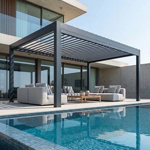 Pergola bioclimatique en aluminium durable METGOOD - Auvent à lames orientables pour <span class=keywords><strong>restaurant</strong></span>, modè<span class=keywords><strong>le</strong></span> Pergola260228, cadre thermolaqué - Product Image 2