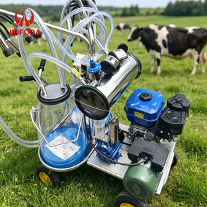 Máquina de Ordeño para Vacas y Cabras, de Doble Cubeta Transparente, <span class=keywords><strong>con</strong></span> Doble Alimentación (<span class=keywords><strong>Gas</strong></span> y Eléctrica), Eficiente para Uso Rural en Granjas Lecheras - Product Image 1