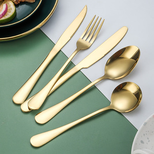 Số lượng lớn đám cưới vàng dao muỗng nĩa thiết lập dao kéo thép không gỉ 1010 <span class=keywords><strong>Flatware</strong></span> Bạc <span class=keywords><strong>Set</strong></span> - Product Image 5