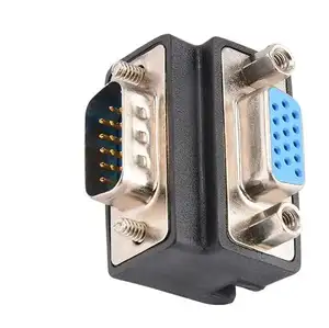 Cabletolink 15 Nikkel Gecoate Connector Haakse Mannelijke Naar Vrouwelijke Vga 15 Pin Adapter Coupler Converter