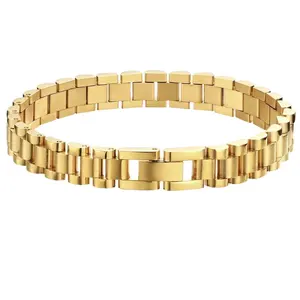 Pulseira Etelleza de aço Titanium banhado a ouro 18K para mulheres e homens, pulseira de relógio removível com pulseira de 10/12/15mm de largura