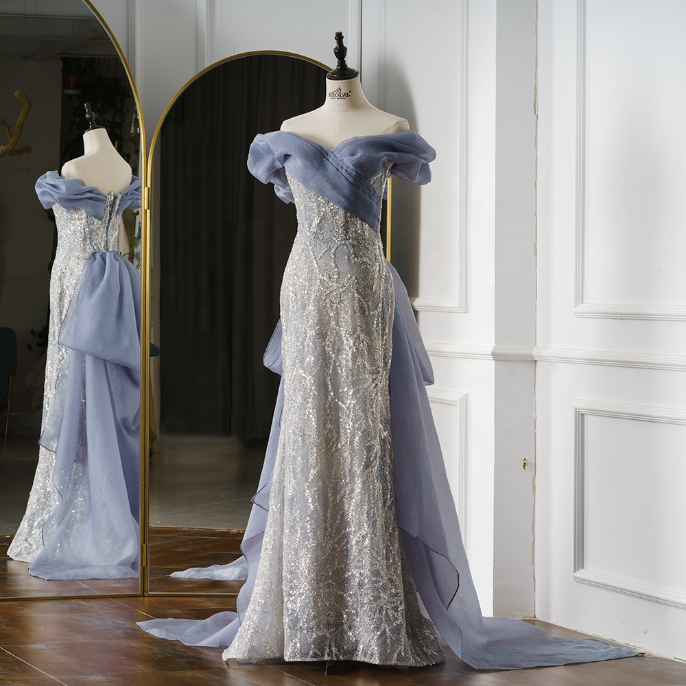 blue dress for baby girl Sheath Sweetheart Floor Length Organza Lotus Leaf Pendulum Wedding Dress main image 0