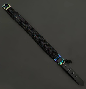 Customus Luxus Hunde halsband Leine Set hand gefertigt breit verstellbar schwarz wasserdicht PVC-Riemen robust langlebig sicher personal isiert - Product Image 4