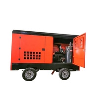 Compresseur d'air portable populaire 37 kW 8 bar 5 m3/min, moteur diesel, compresseur d'air à vis 185 pcm, connexion à une remorque