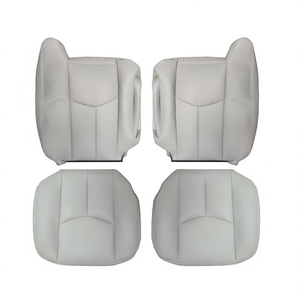 ฝาครอบเบาะหนังสีเทา 4 ชิ้นเหมาะสำหรับเชฟโรเลต ซิลเวอราโด จีเอ็มซี เซียร์รา 2003 2006 สไตล์คลาสสิกทุกฤดูกาล - Product Image 1