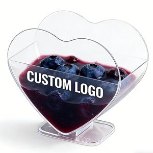 Gobelets en plastique PP en forme de cœur, 9 oz, diamètre 90 mm, jetables, qualité alimentaire, impression UV, pour sauces, usage en cuisine - Product Image 2