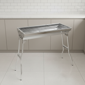 Parrilla de Barbacoa Moderna de Acero Inoxidable, Diseño Plegable, Incluye Brochetas para <span class=keywords><strong>Kebab</strong></span>, para Fiestas al Aire Libre, Cocina en el Patio Trasero, Portátil para Picnic - Product Image 1