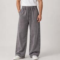 Pantalon de jogging décontracté et confortable pour homme, 100 % coton, coupe large, délavé à l'acide, style streetwear, tailles US, collection 2026, vente chaude