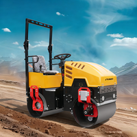 Nouveau Compacteur d'Asphalte Vibratoire à Double Rouleau de Petite Taille, Autoporté, Moteur Changfa (FYL-880) 9HP/13HP, 1 Tonne, Haute Efficacité