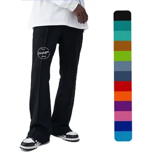 Großhandel OEM Streetwear Trainings hose Custom Logo Plus Size Elastische Taille Hochwertige Baumwolle Solid Jogger Flare Sweat Pants Herren