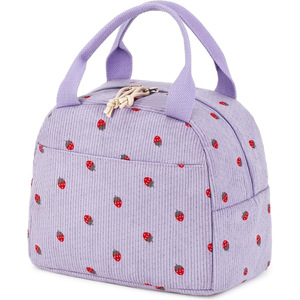 In Stock Portable Corduroy <b>Lunch</b> Cooler <b>Bag</b> Thermal Insulation Oxford Cloth and Polyester <b>for</b> <b>Women</b> - Product Image 5