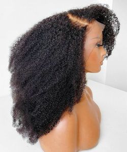Perruque brésilienne vierge bouclée crépue 150% 180% 210% en cheveux humains, avec dentelle suisse HD transparente, pour femmes noires - Product Image 3
