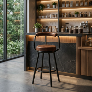 Taburetes de bar de alambre metálico negro, asientos de cocina a la altura del mostrador, muebles minimalistas para el hogar, taburetes de bar ecológicos - Product Image 1