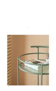 नॉर्डिक यूरोप पोर्टेबल उपयोगिता जंगम लोहे 2 स्तरीय ट्राली रोलिंग गाड़ी बार गाड़ी रैक भंडारण के साथ पहियों - Product Image 4