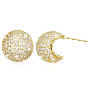 Eleganti Orecchini a Perno Classici in Lega con Sfera Rotonda per Donna, Gioielli per Uso Quotidiano - Product Image 1