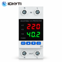 CHYT 2P 4P AC Protecteur de tension et de courant réglable 40A 63A 230V avec affichage numérique, relais de protection contre les surtensions, les sous-tensions et les surintensités
