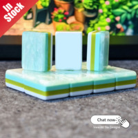 Jeu de Mahjong Américain Aqua Pearl Coral & Coast Tiles, 4 couches, en acrylique de luxe, 160 pièces, personnalisable, en stock