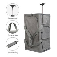 Chariot multifonctionnel portable pour animaux de compagnie Chariot pliable de voyage pour chiens Poussette amovible pour chat Modèle solide Caractéristique durable