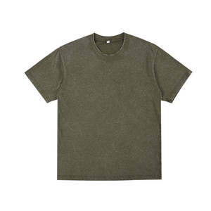 เสื้อยืดคอตตอนทรงหลวมโอเวอร์ไซส์แบบวินเทจ 250 กรัม ผ่านการซักแล้ว แบบเรียบ ไม่มีลาย สำหรับทุกเพศทุกวัย ขายส่ง MOQ ต่ำ รับผลิตเสื้อทีมจำนวนมาก - Product Image 1