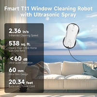 Nouvel arrivage T11 Robot de nettoyage de vitres automatique avec application de pulvérisation ultrasonique à quatre zones et télécommande électrique pour voiture domestique