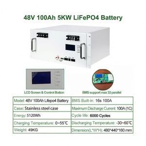 รับประกัน 10 ปี แบตเตอรี่โซลาร์เซลล์แบบ Solid State ขนาด 5KWH 15KWH 48v 100Ah 200Ah 300Ah 5KW 10KW 15KW 6000 รอบการใช้งาน สำหรับติดตั้งบนแร็คเซิร์ฟเวอร์ - Product Image 1