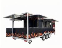 Remorque alimentaire mobile portable avec cuisine complète et auvent imperméable, mini chariot de vente ambulante pour usage personnel