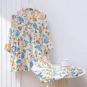 Ensemble de chemises de nuit pour femmes à col en V, en fibre de viscose, respirant, durable, <span class=keywords><strong>taille</strong></span> élastique, <span class=keywords><strong>grande</strong></span> <span class=keywords><strong>taille</strong></span>, vêtements d'intérieur d'été - Product Image 4