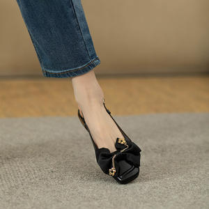 Sandalias de tacón bajo con punta cuadrada, venta al por mayor directa de fábrica, zapatos planos para mujer, zapatos para caminar al aire libre - Product Image 2