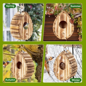 Modern Print Wooden Tree Hole <strong>Birdhouse</strong> Outdoor Nesting Hanging <strong>Small</strong> Bird House Bluebird Pet Furniture High Standard Quality - Product Image 4