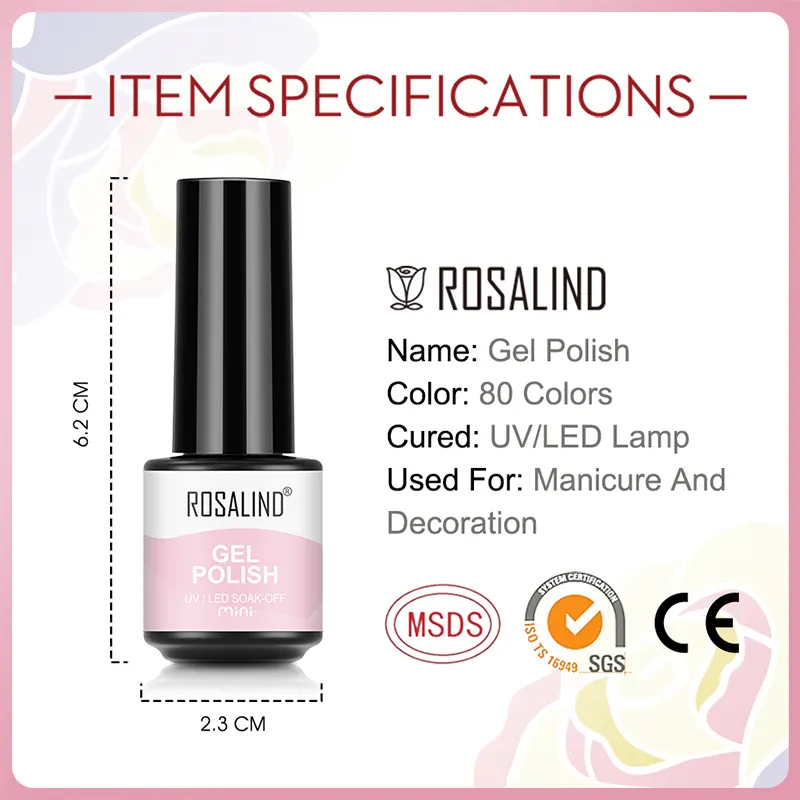 ROSALIND-esmalte de gel para manicura profesional, esmalte de gel para uñas de 7ml con purpurina de diseño de marca privada, para ojos de gato, venta al por mayor